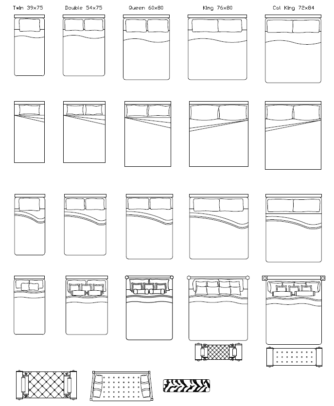 ArchBlocks AutoCAD Bed Block Symbols