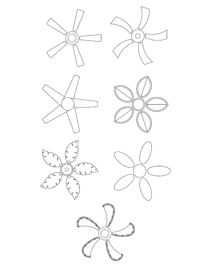 ArchBlocks AutoCAD Door Ceiling Fan Block Symbols