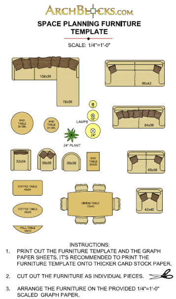 1 4 Scale Furniture Templates