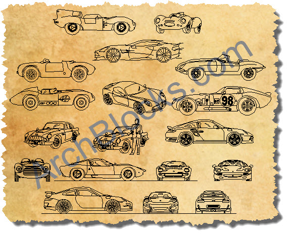 AutoCAD Sports Cars Symbols