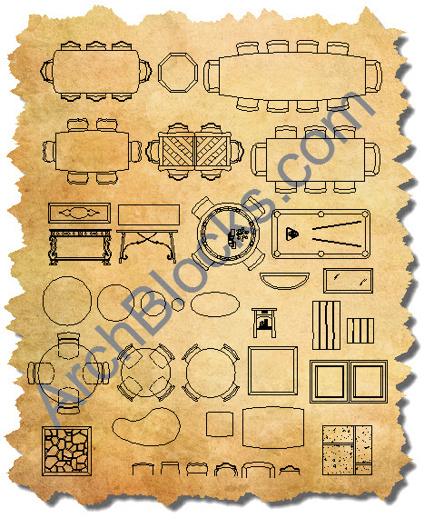  AutoCAD Furniture Tables Block Symbols
