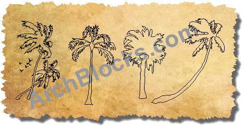AutoCAD Blocks Palm Trees