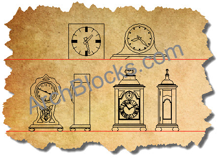 AutoCAD Mantel Clocks Symbols-01