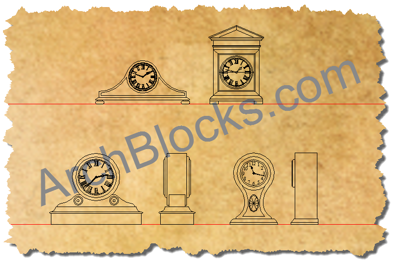 Mantel clocks AutoCAD symbols-02