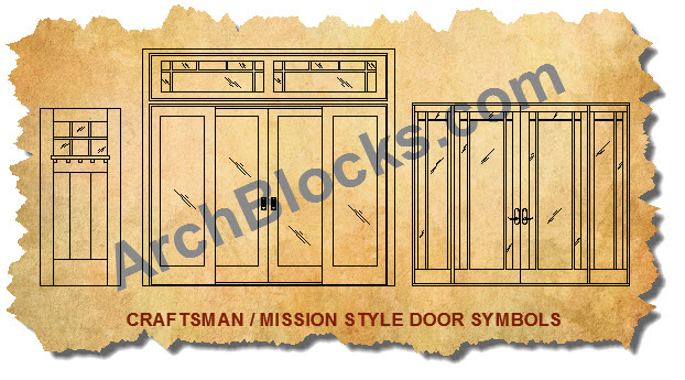 Mission Craftsman CAD Door Symbols