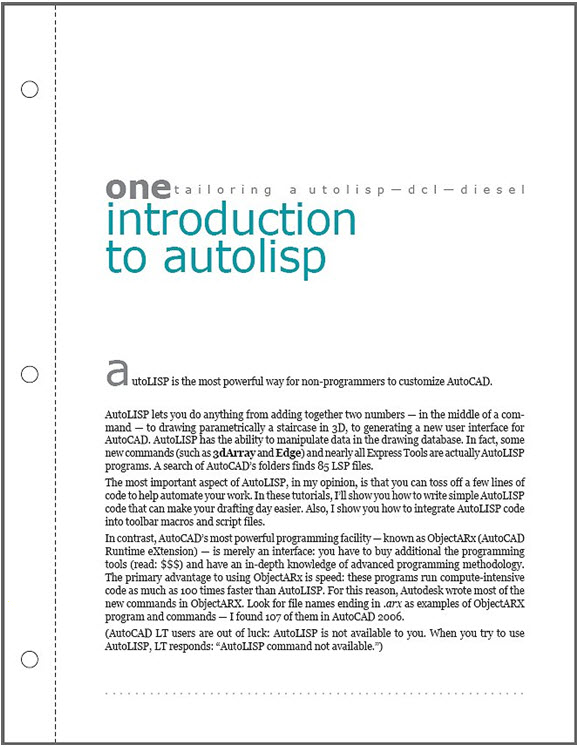 Tailoring AutoLISP DCI Diesel - Chapter 1 