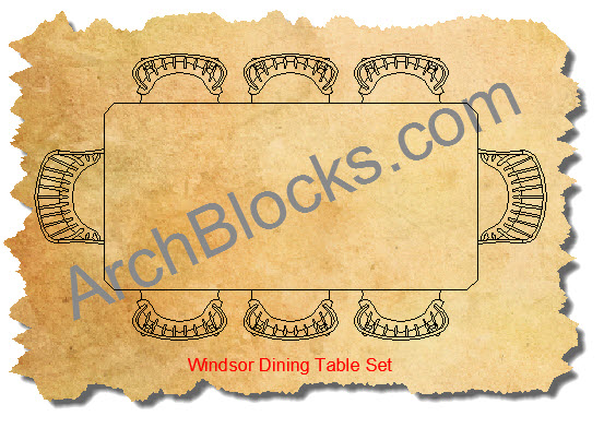 Windsor Dining Table CAD Block