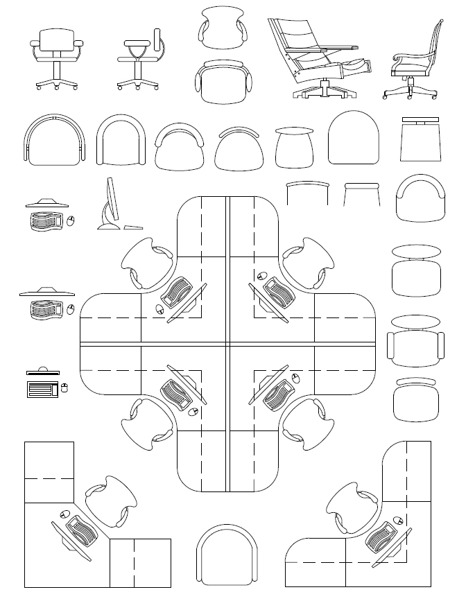 ArchBlocks AutoCAD Office Equipment Block Symbols