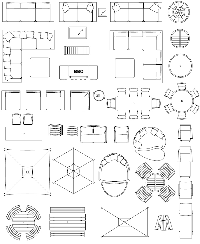 ArchBlocks AutoCAD Outdoor Living & Patio Block Symbols