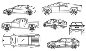 AutoCAD Vehicles ~ CAD Blocks Cars AutoCAD Electric Cars Trucks Symbols