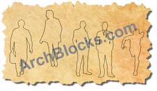 CAD Blocks of Men in Elevation View