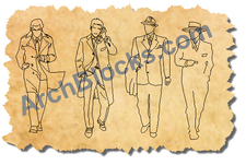 CAD Blocks of Men in Elevation View