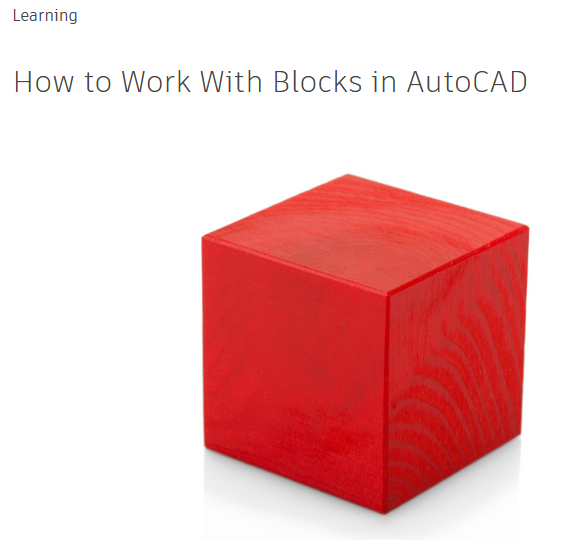 Learning... How to work with blocks in AutoCAD