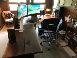 ArchBlocks Headquarters. Featuring a desk made from rough cut walnut scraps.