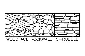 CAD Hatch Patterns for wood and natural stone. Wood, Rock, and Rubble