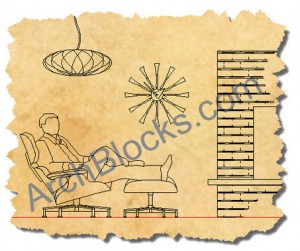 Mid Century Modern CAD symbols on ArchBlocks.com