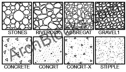 ArchBlocks Rock Gravel Concrete Hatch Patterns