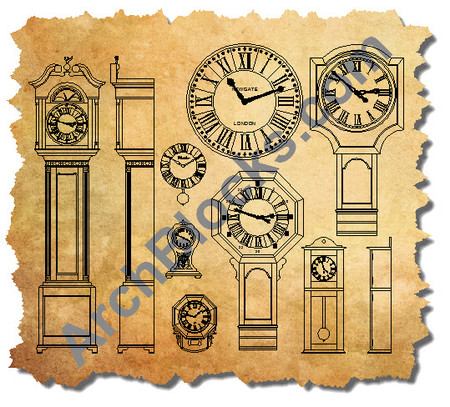ArchBlocks CAD Clock Symbols