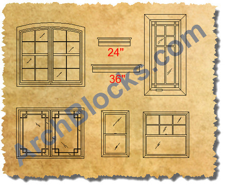 ArchBlocks CAD Windows Symbols