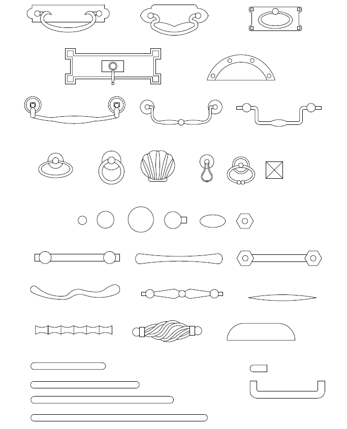 ArchBlocks AutoCAD Cabinet Hardware Block Symbols