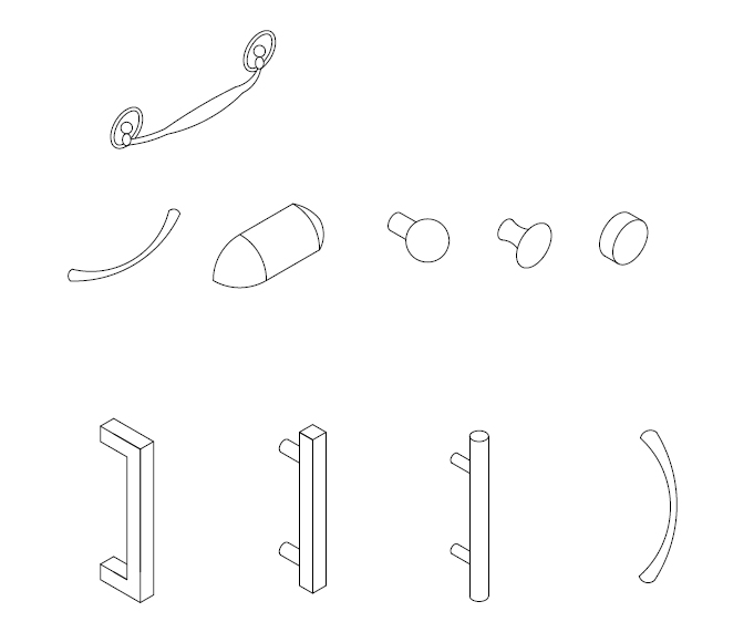 ArchBlocks AutoCAD Isometric Cabinet Hardware Block Symbols