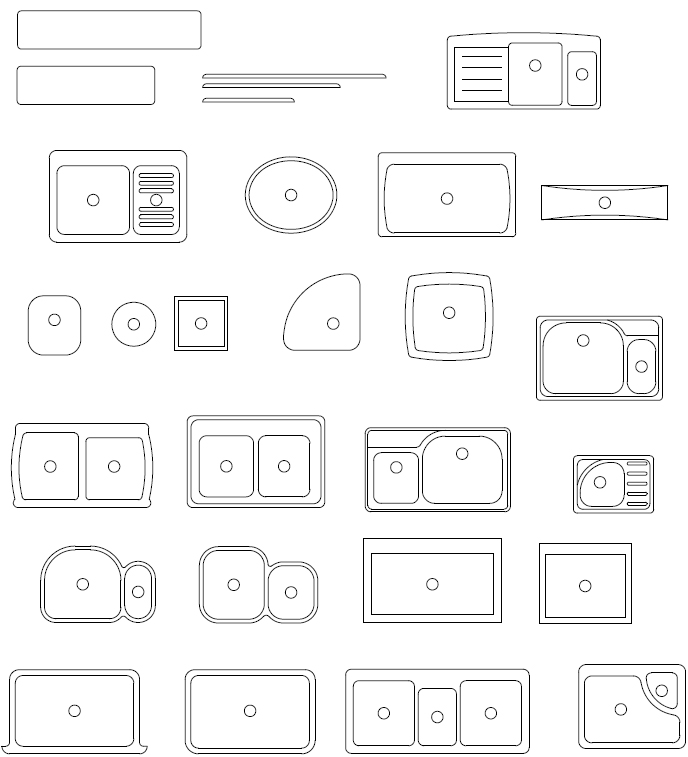 ArchBlocks AutoCAD Kitchen Sink Block Symbols