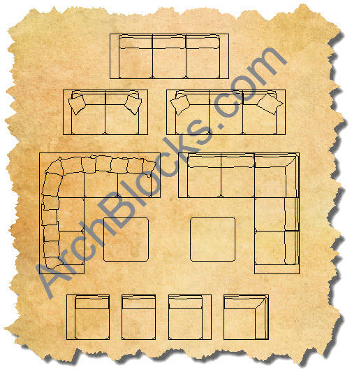 AutoCAD Outdoor Living Sofa Sectional Blocks