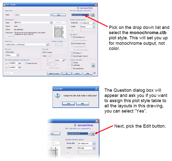 AutoCad color screening tutorial step 1 plot command