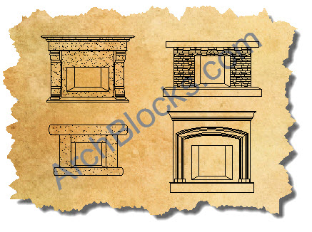 AutoCAD Outdoor Fireplace Symbols