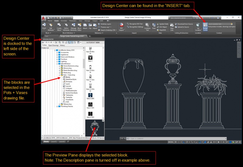 AutoCAD How To Design center