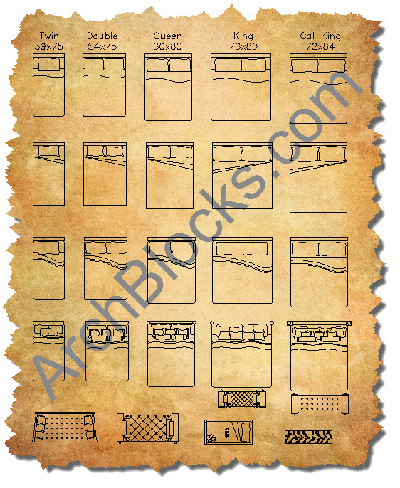 AutoCAD Bed Symbols