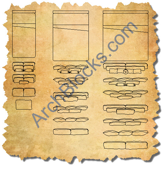 AutoCAD Beds and Pillows CAD Symbols