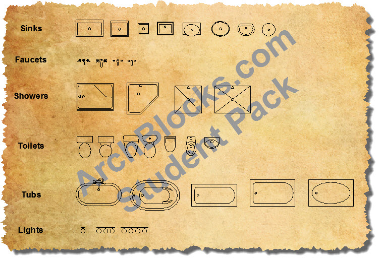 Student CAD Symbols Bathroom