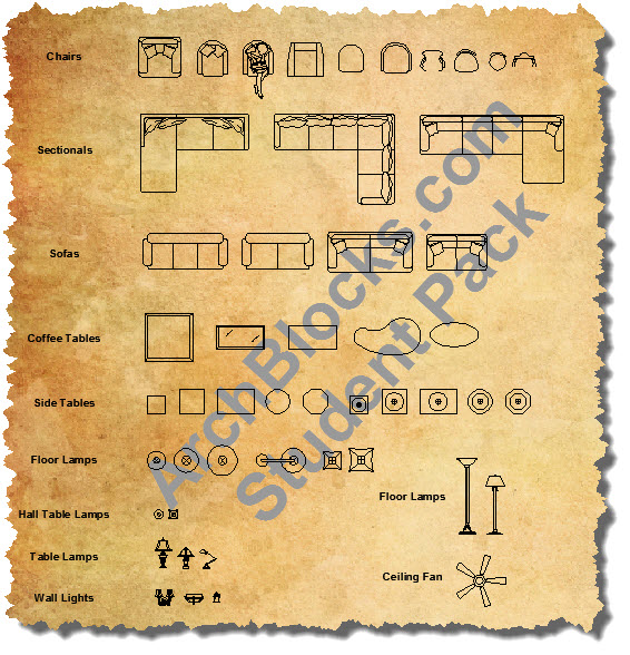 Student Discount CAD Symbols Furniture