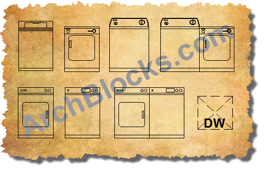 AutoCAD Blocks Washer Dryer 2