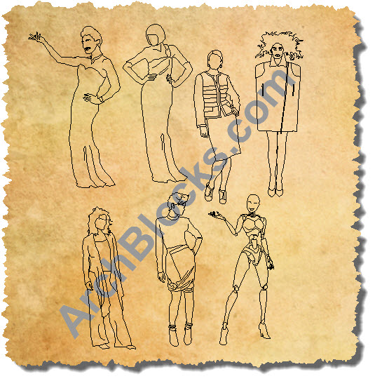 CAD Symbols Elevation View of Women