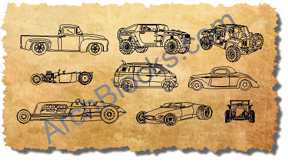 AutoCAD Blocks Hot Rod Cars Trucks