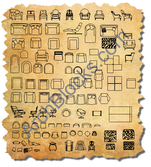 AutoCAD Chair Block Symbols