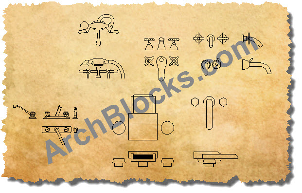 Bathtub Faucets CAD Symbols