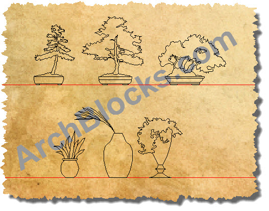 CAD House Plants Elevation Drawings