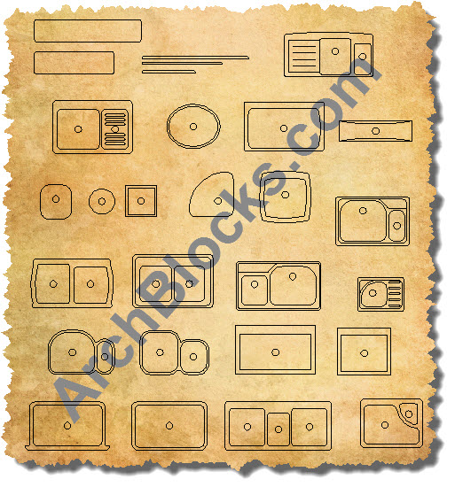 AutoCAD Kitchen Sink Block Symbols