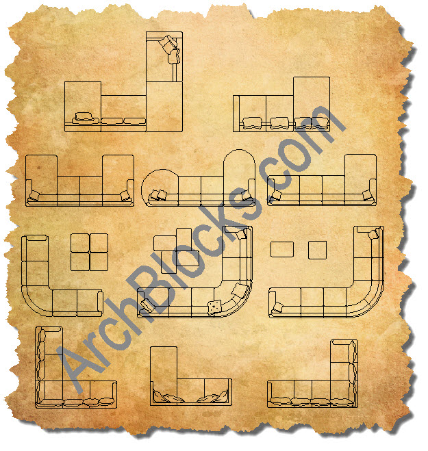 AutoCAD Sectionals Furniture CAD Blocks