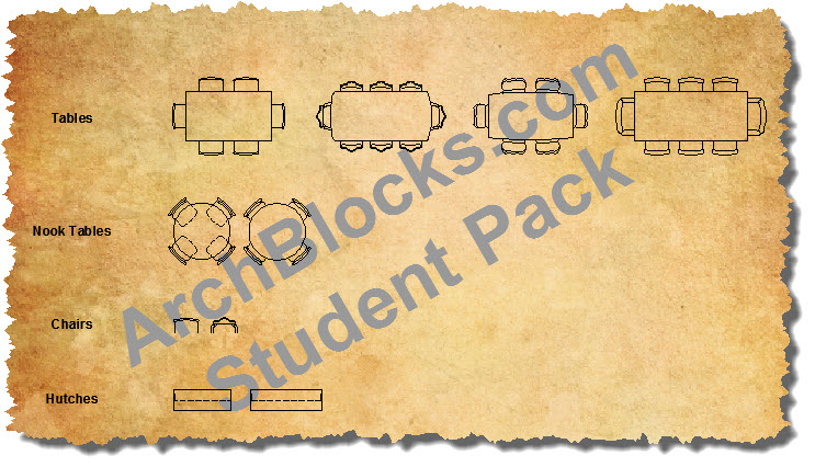 CAD Dining Room Furniture Student software