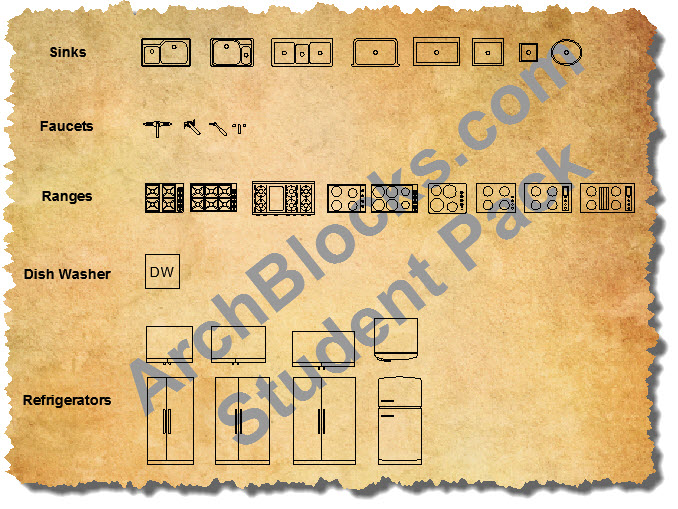 AutoCAD Student Software Kitchen Symbols