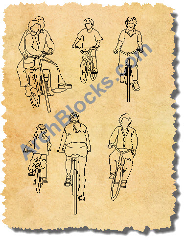 People CAD Blocks Bikes