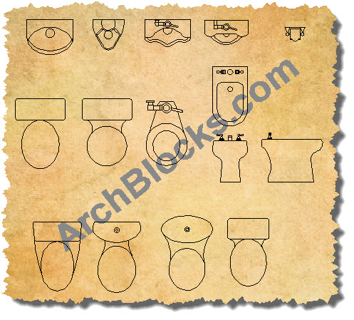 AutoCAD Toilet Block Symbols
