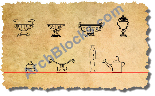 CAD Symbols AutoCAD Blocks Vases Pots