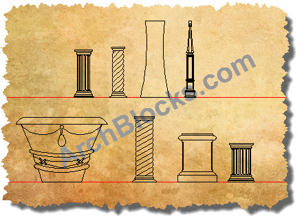 AutoCAD Symbols Blocks Vases Pots