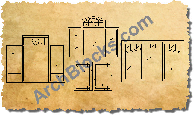 CAD Custom Window Blocks