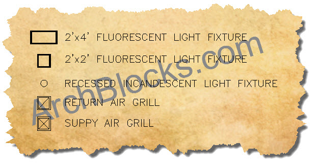 AutoCAD Blocks Reflected Ceiling Plan